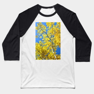 Golden Aspen Leaves in Colorado Fall Mountains Baseball T-Shirt